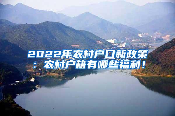 2022年农村户口新政策：农村户籍有哪些福利！