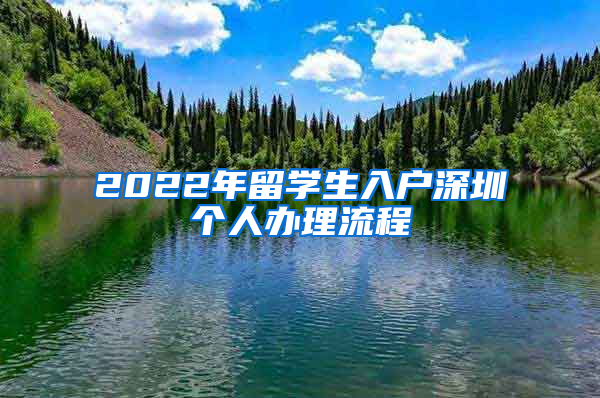 2022年留学生入户深圳个人办理流程