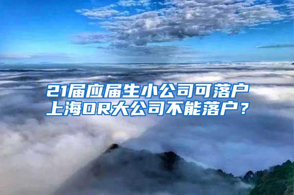 21届应届生小公司可落户上海OR大公司不能落户？