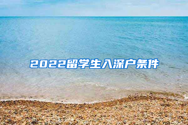 2022留学生入深户条件