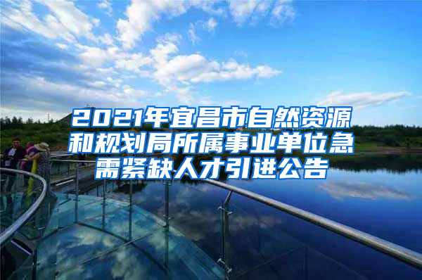 2021年宜昌市自然资源和规划局所属事业单位急需紧缺人才引进公告