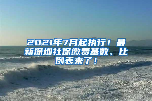 2021年7月起执行！最新深圳社保缴费基数、比例表来了！