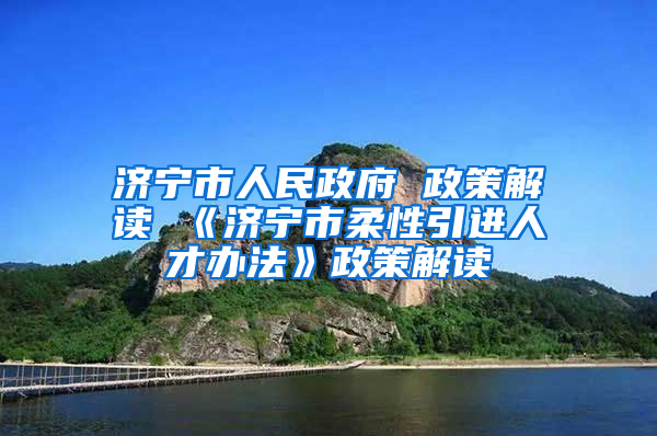 济宁市人民政府 政策解读 《济宁市柔性引进人才办法》政策解读