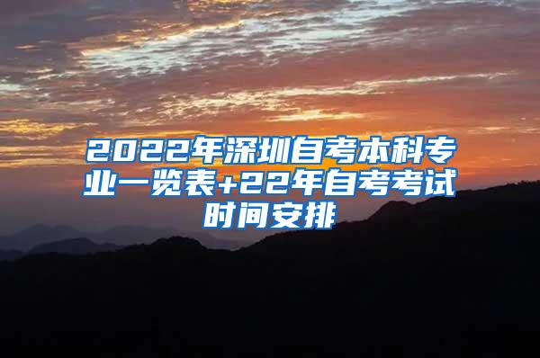 2022年深圳自考本科专业一览表+22年自考考试时间安排