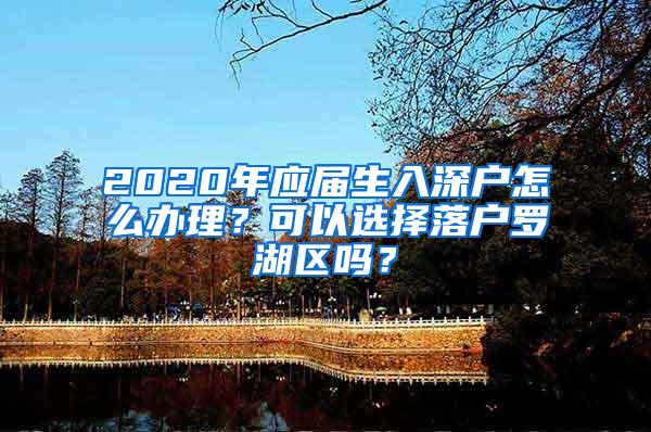 2020年应届生入深户怎么办理？可以选择落户罗湖区吗？