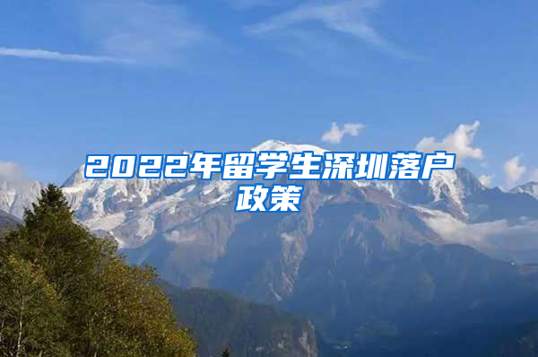 2022年留学生深圳落户政策