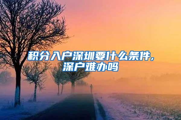 积分入户深圳要什么条件,深户难办吗