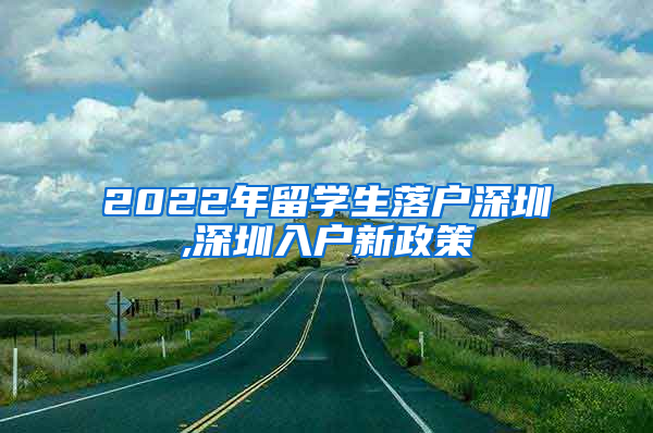 2022年留学生落户深圳,深圳入户新政策