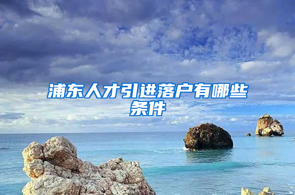 浦东人才引进落户有哪些条件