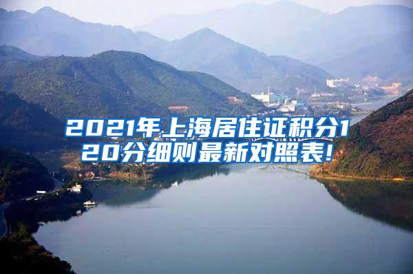 2021年上海居住证积分120分细则最新对照表!