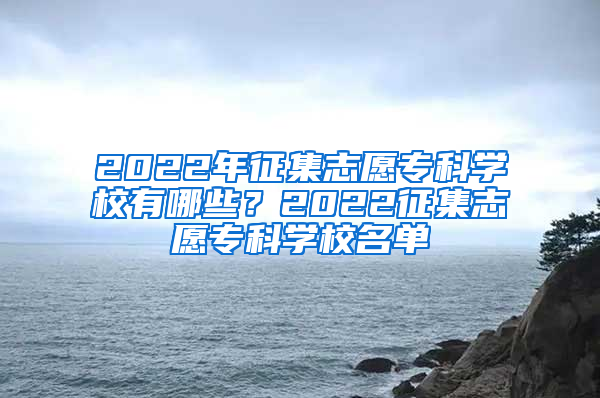 2022年征集志愿专科学校有哪些？2022征集志愿专科学校名单