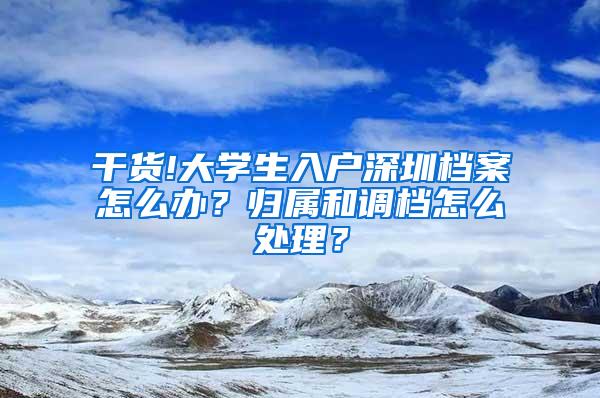 干货!大学生入户深圳档案怎么办？归属和调档怎么处理？