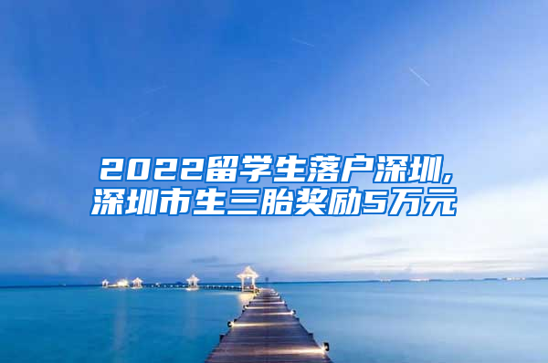 2022留学生落户深圳,深圳市生三胎奖励5万元