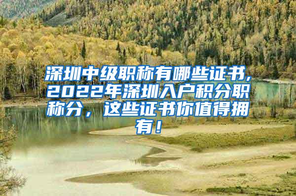 深圳中级职称有哪些证书,2022年深圳入户积分职称分，这些证书你值得拥有！