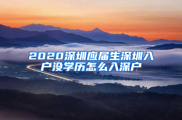 2020深圳应届生深圳入户没学历怎么入深户