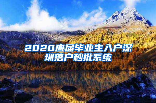 2020应届毕业生入户深圳落户秒批系统