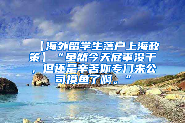 【海外留学生落户上海政策】“虽然今天屁事没干，但还是辛苦你专门来公司摸鱼了啊。”