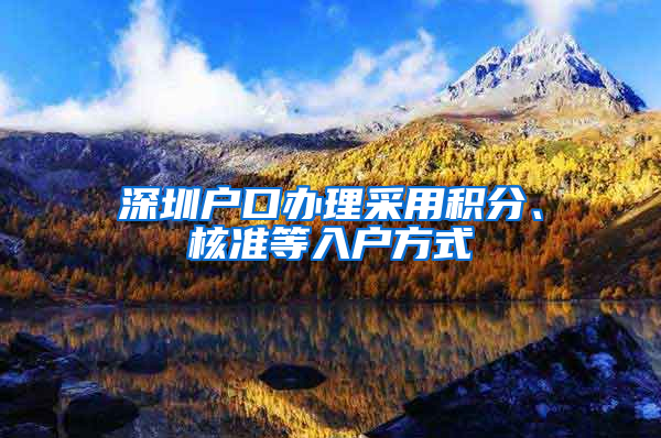 深圳户口办理采用积分、核准等入户方式