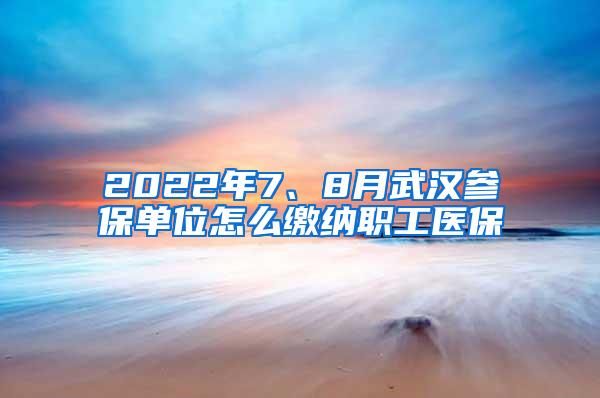 2022年7、8月武汉参保单位怎么缴纳职工医保