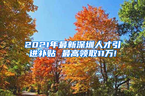 2021年最新深圳人才引进补贴 最高领取11万!