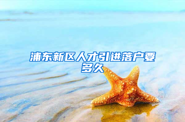 浦东新区人才引进落户要多久