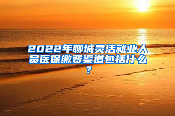 2022年聊城灵活就业人员医保缴费渠道包括什么？