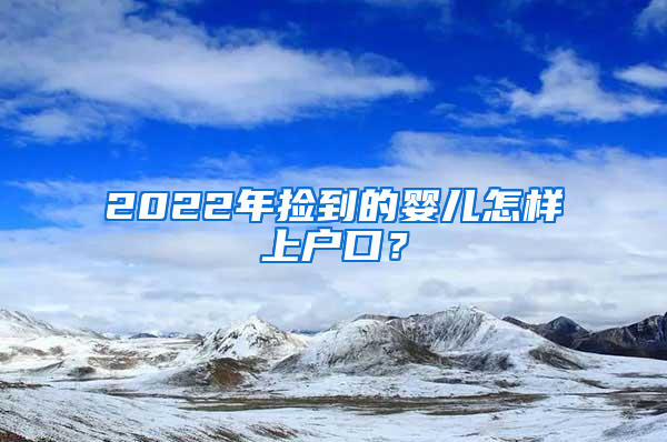 2022年捡到的婴儿怎样上户口？