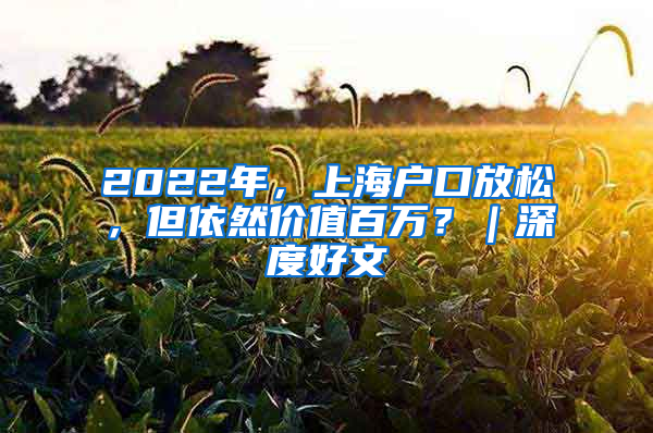 2022年，上海户口放松，但依然价值百万？｜深度好文