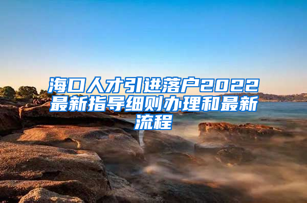 海口人才引进落户2022最新指导细则办理和最新流程