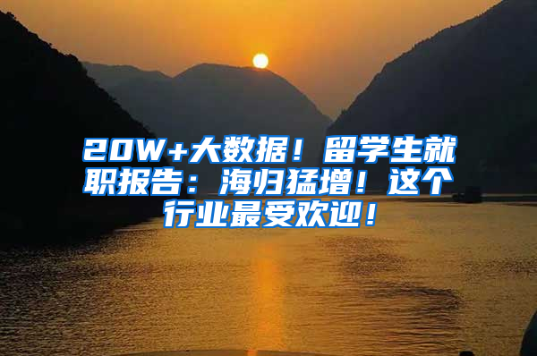 20W+大数据！留学生就职报告：海归猛增！这个行业最受欢迎！