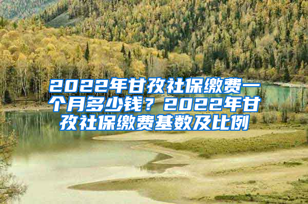 2022年甘孜社保缴费一个月多少钱？2022年甘孜社保缴费基数及比例