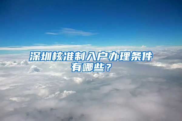 深圳核准制入户办理条件有哪些？