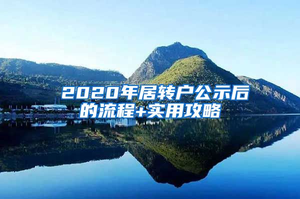 ☆2020年居转户公示后的流程+实用攻略