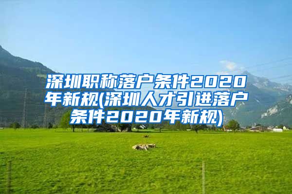 深圳职称落户条件2020年新规(深圳人才引进落户条件2020年新规)