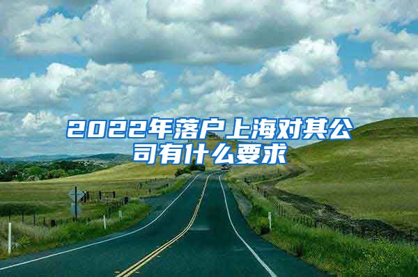 2022年落户上海对其公司有什么要求