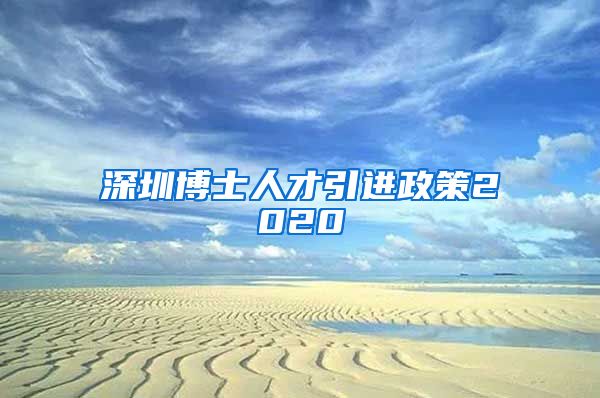 深圳博士人才引进政策2020