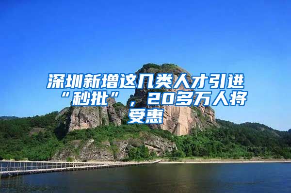 深圳新增这几类人才引进“秒批”，20多万人将受惠