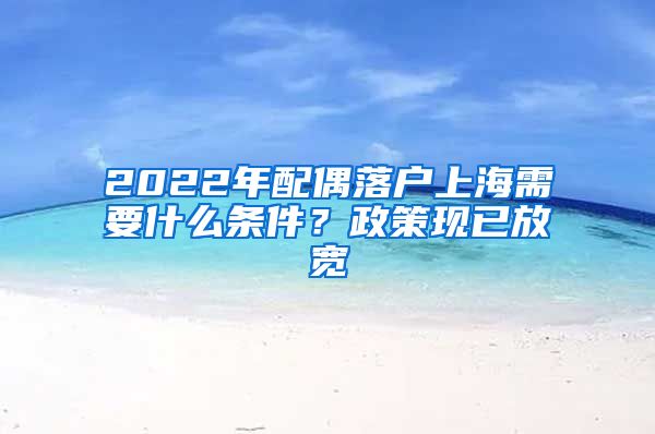 2022年配偶落户上海需要什么条件？政策现已放宽