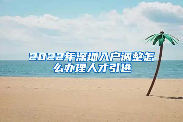 2022年深圳入户调整怎么办理人才引进