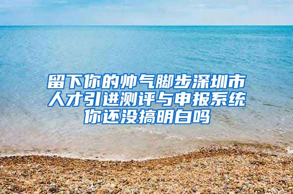 留下你的帅气脚步深圳市人才引进测评与申报系统你还没搞明白吗