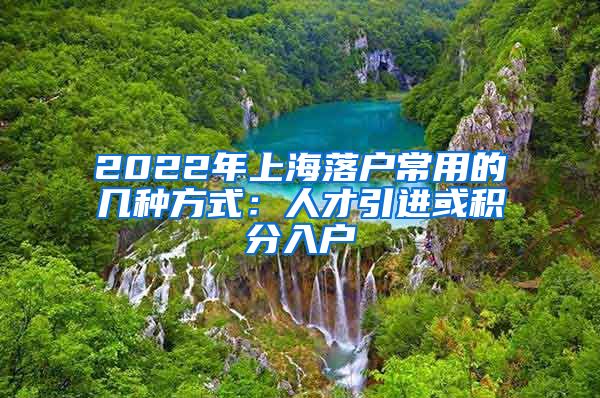 2022年上海落户常用的几种方式：人才引进或积分入户