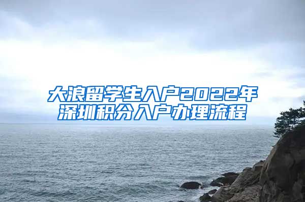 大浪留学生入户2022年深圳积分入户办理流程