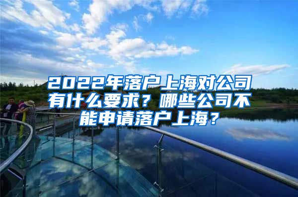 2022年落户上海对公司有什么要求？哪些公司不能申请落户上海？