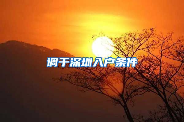 调干深圳入户条件