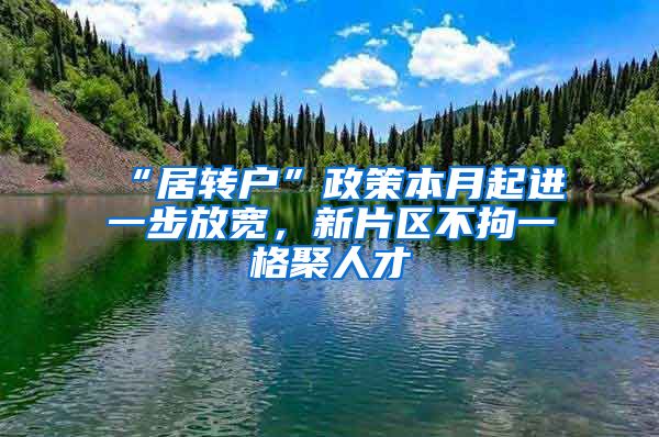 “居转户”政策本月起进一步放宽，新片区不拘一格聚人才