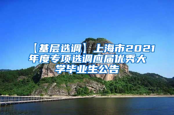 【基层选调】上海市2021年度专项选调应届优秀大学毕业生公告