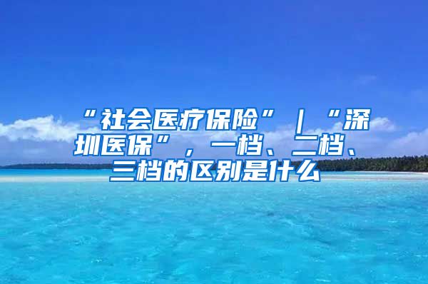 “社会医疗保险”｜“深圳医保”，一档、二档、三档的区别是什么