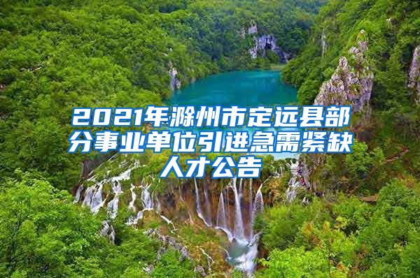 2021年滁州市定远县部分事业单位引进急需紧缺人才公告