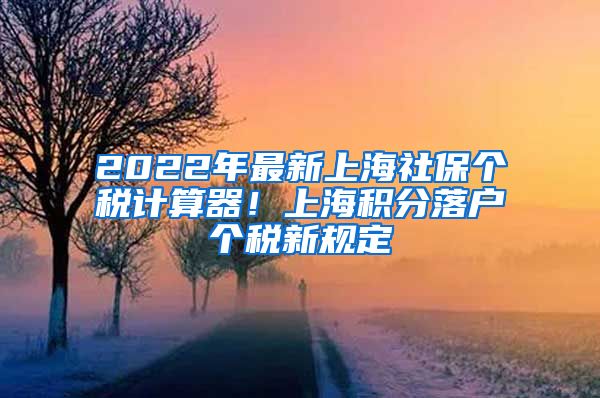 2022年最新上海社保个税计算器！上海积分落户个税新规定