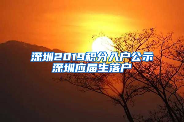 深圳2019积分入户公示深圳应届生落户